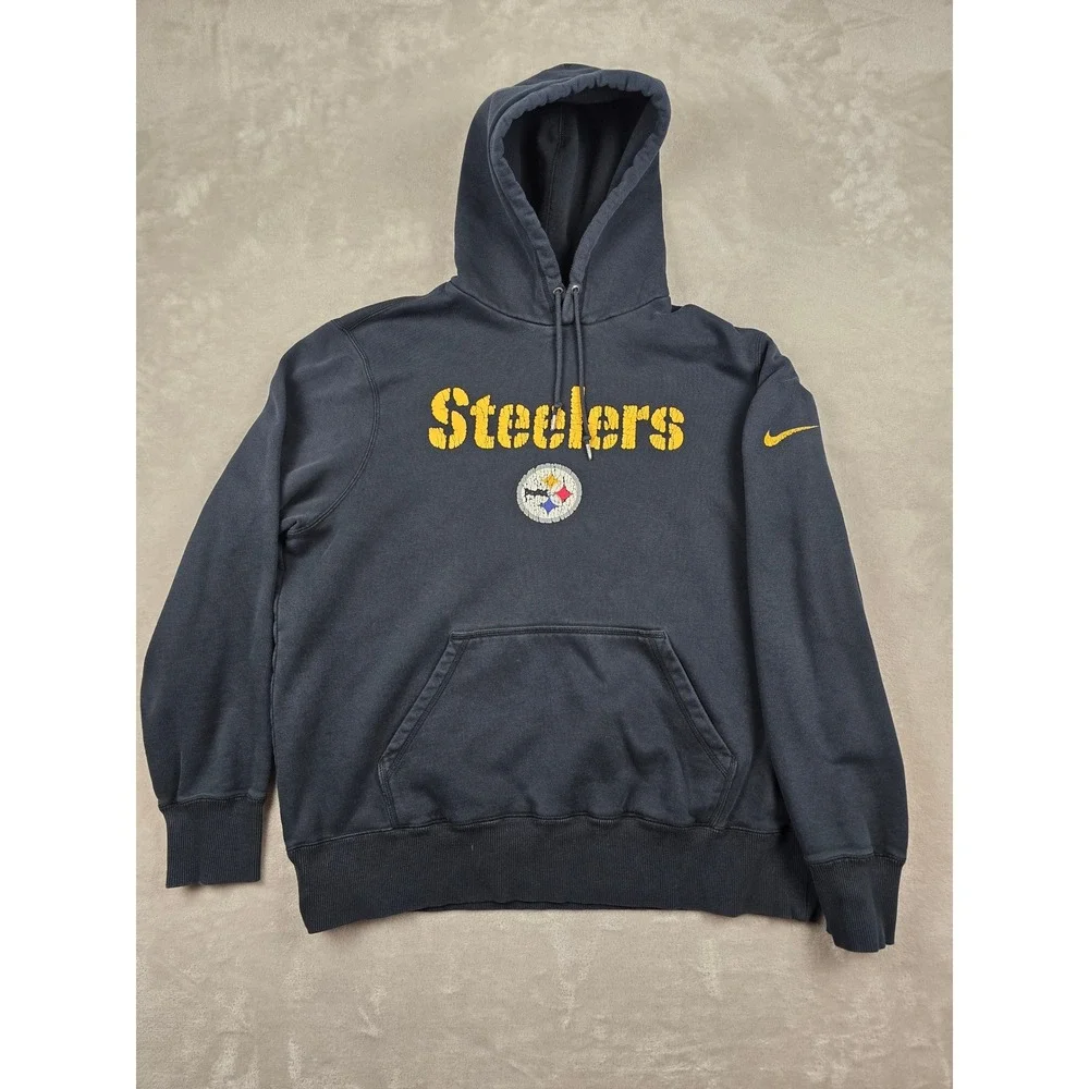Nike Pittsburgh Steelers Hoodie Mens XL Black NFL Football Pullover Fleece *Read